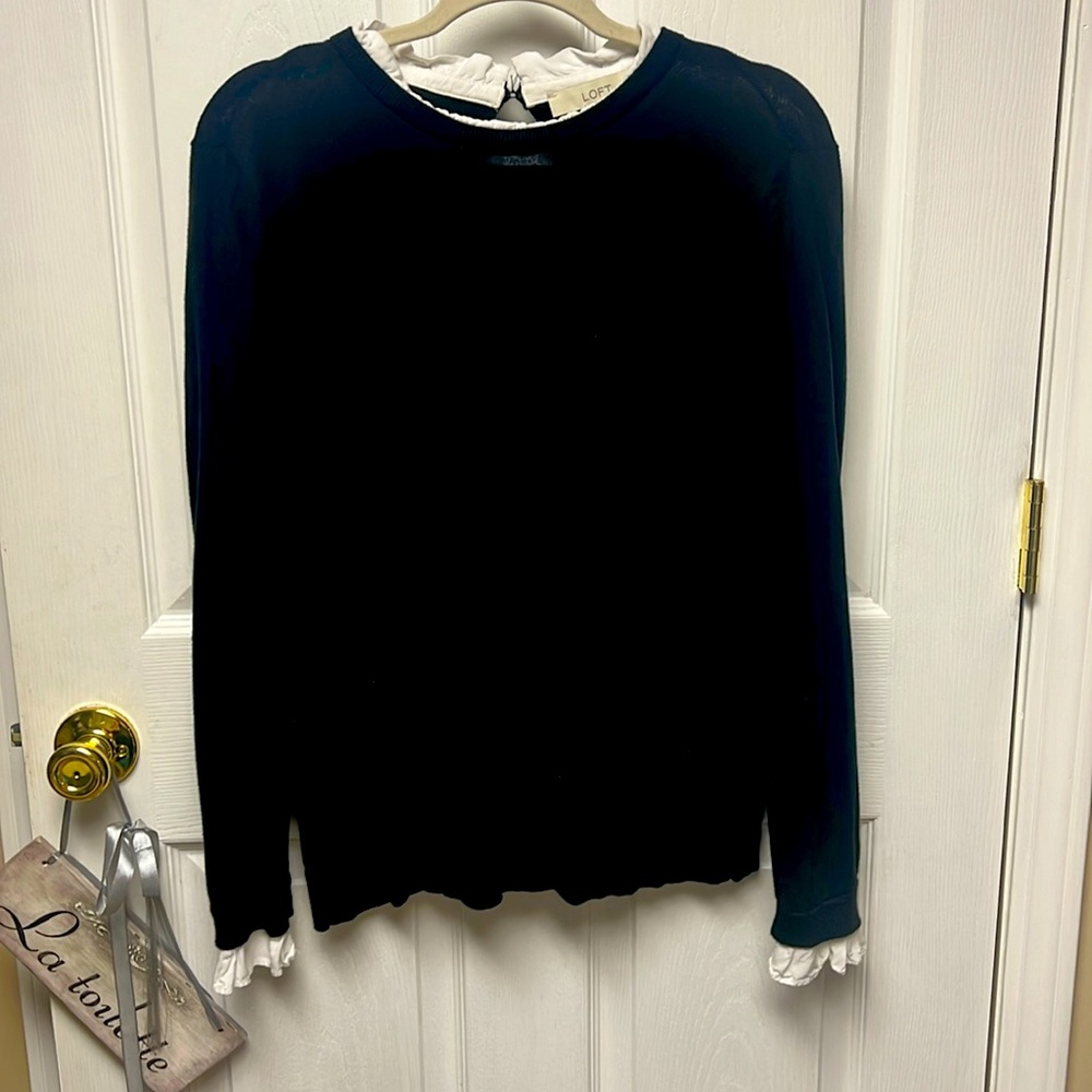 Loft sweater with frill collar and cuffs
